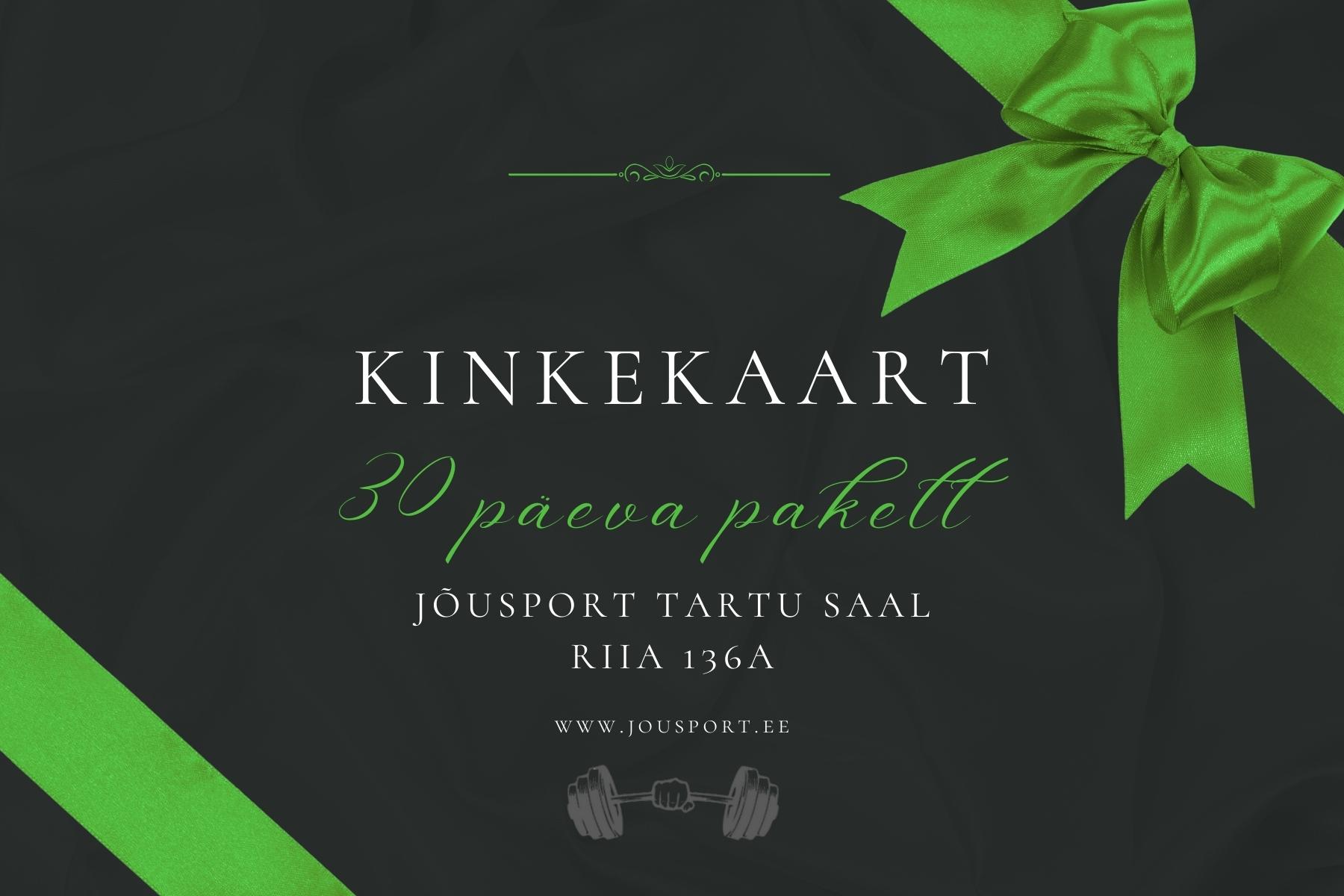 jõusport kinkekaart musta tausta ja rohelise lehvikuga